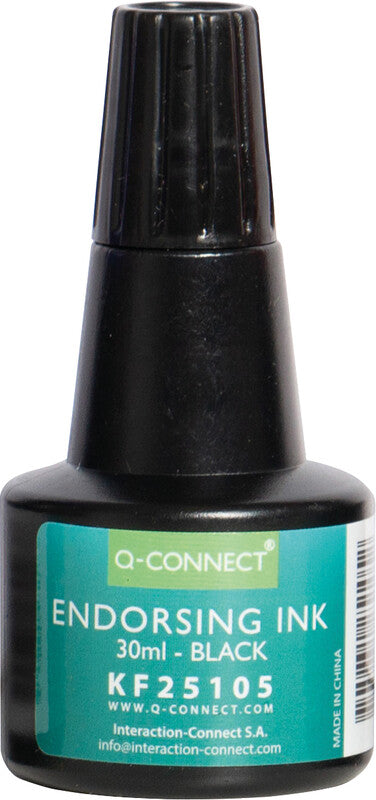 Q-CONNECT Stempelfarbe – Schwarz, Kunststoff, 28 ml