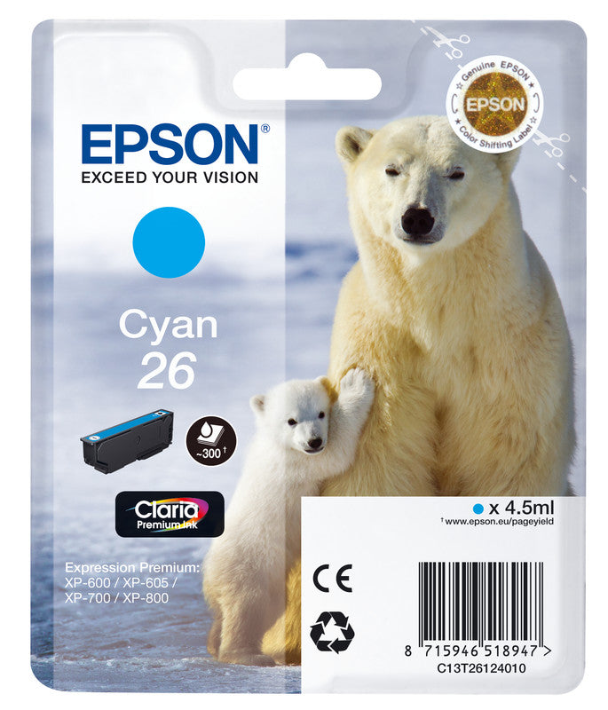 Epson Tintenpatrone 26, Cyan