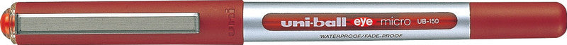 Uni-Ball eye micro – Tintenroller, dokumentenecht, mit Kappe, 0,3 mm, rot, für Linkshänder