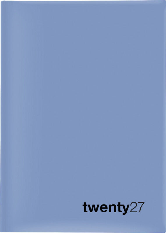 Biella Agenda – 1 Tag pro Seite, gebunden, 14,5 × 20,5 cm, 2027, 1/2-Stunden-Takt, Blau, FSC