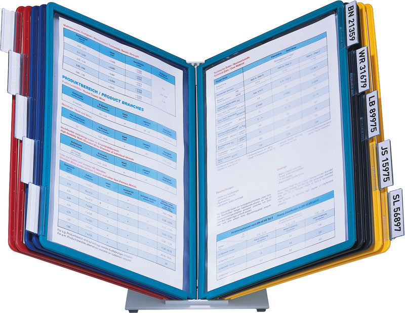 Durable Sichttafelsystem Vario Table 10 – für A4, 10 Fächer, Grau, Metall/Kunststoff, 270×165×395 mm