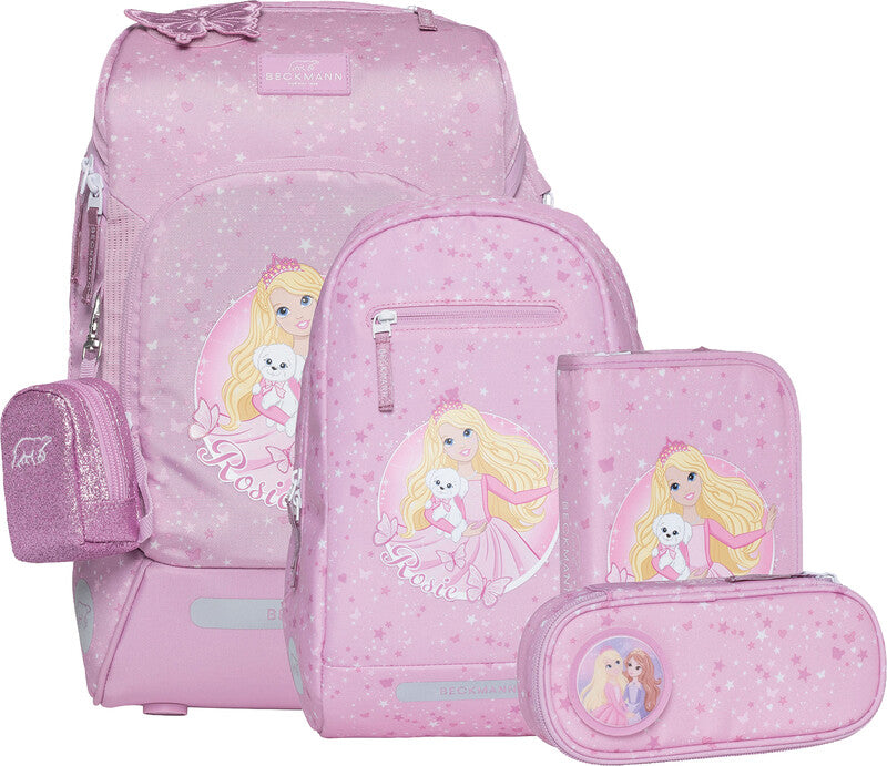 Beckmann Schulrucksack Active Air Flx – 6-teilig – Rosie – 26,0 × 39,0 × 22,0 cm