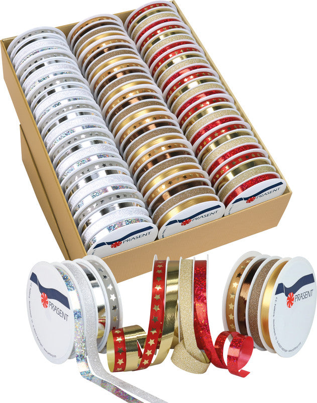 Präsent Geschenkband – Glitter – Kunststoff – 10 mm × 20 m