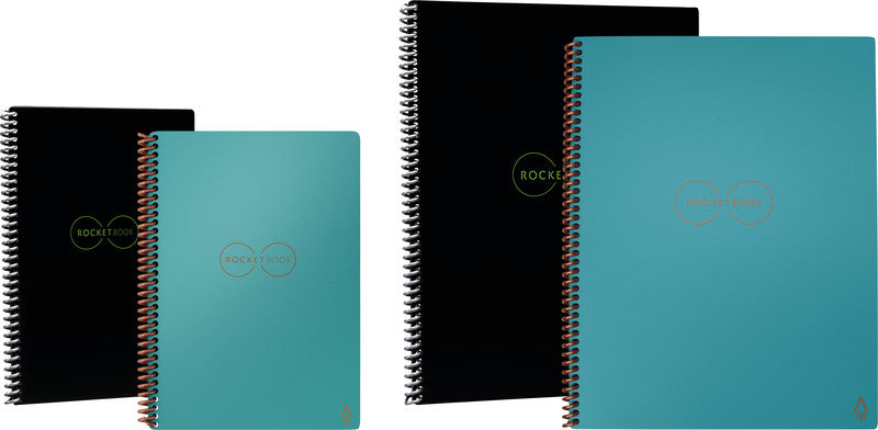 Rocketbook Spiralbuch, A4, punktkariert, Spiralbindung, Hardcover, 32 Seiten – türkis, für Rocketbook App