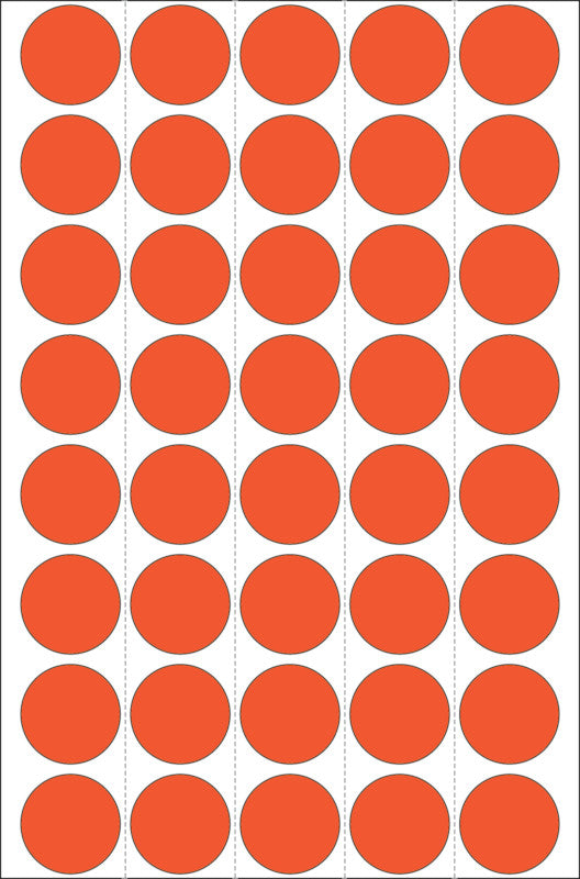 HERMA Haftetiketten – rund Ø 19 mm, permanent, rot, Bogen 111 × 170 mm, 32 Blatt (1'280 Stk.)