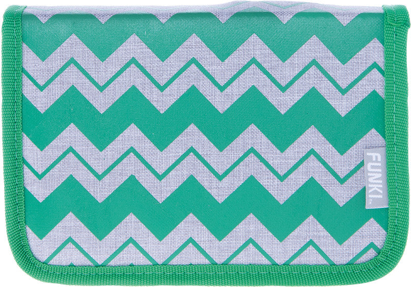 Funki Slim-Bag Etui mit 2 Klappen, gefüllt, 24-teilig – Zigzag – Kunststoff – 23,0 × 14,0 × 4,0 cm