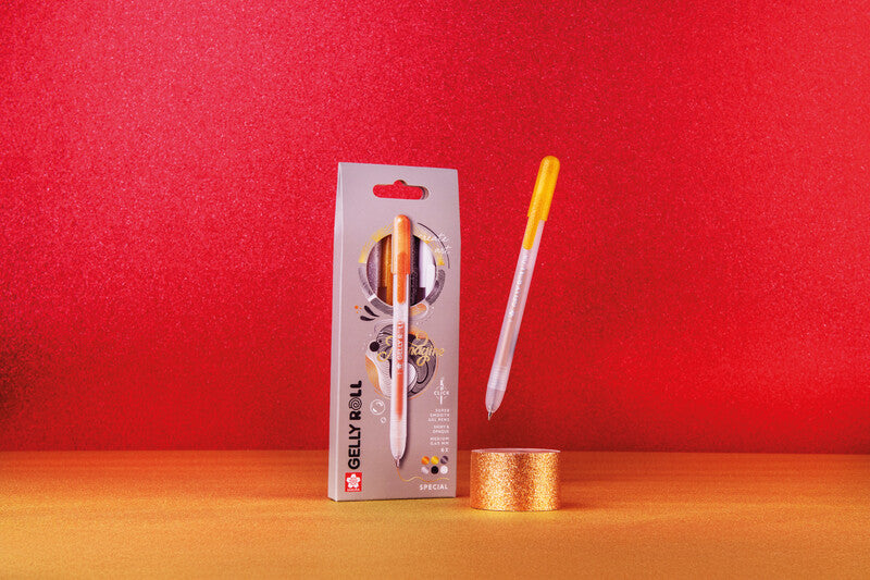 Sakura Gelly Clicker Gelschreiber 6er Set – 6 Farben, 0,5 mm, schnelltrocknend, Druckmechanik