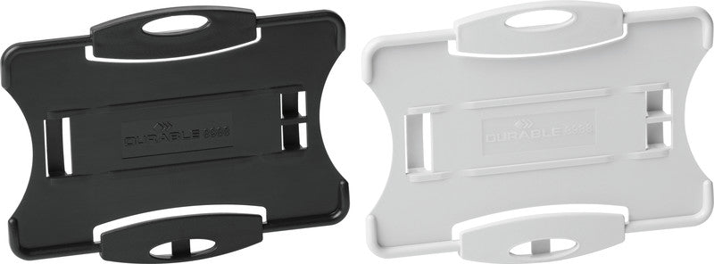 Durable Ausweishalter – 87 × 54 mm, schwarz, Kunststoff, für 1 Betriebs-/Sicherheitsausweis