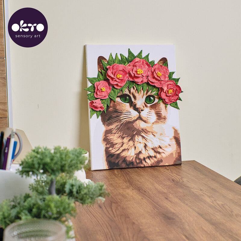 Okto Sensory Art – Modellier- und Malset Elegant Cat – ab 14 Jahren – 2 Pinsel – 400 × 300 mm