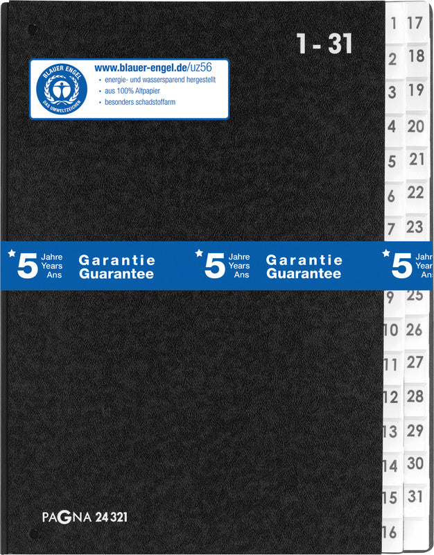 Pagna Sammelmappe, für A4, Karton, schwarz, mit Leinwandrücken