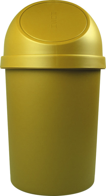Helit Abfallcontainer The Flip – 45 l – mit Deckel – Kunststoff, Gelb – Ø 403 × H 700 mm