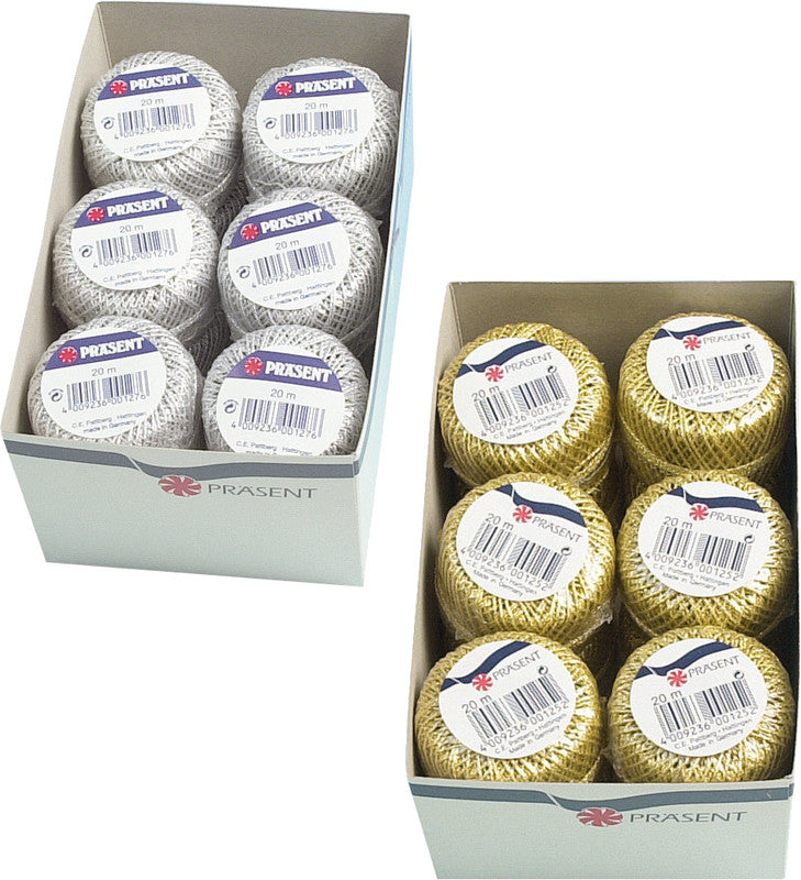Präsent Kordel Wolga – Weihnachten – gold – Ø 2 mm × 20 m – Naturfasern