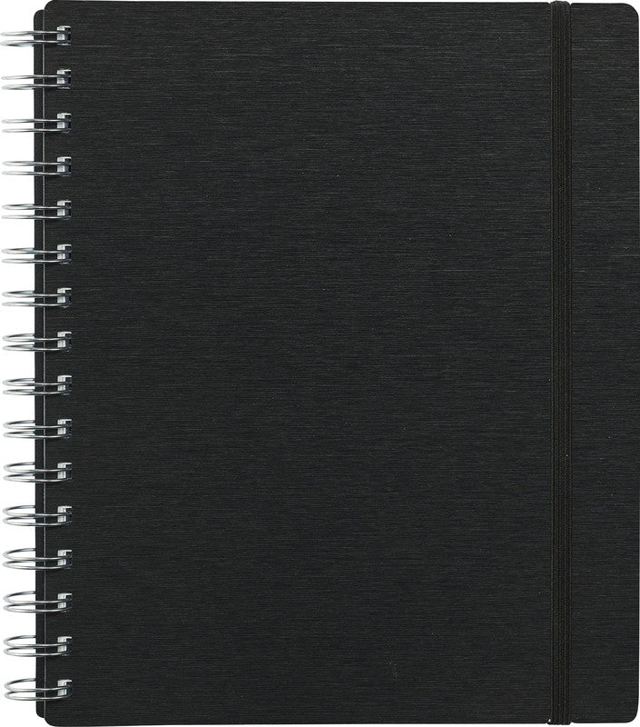 Kolma Notizbuch A5, kariert, Spiralbindung, 200 Seiten, 2-fach gelocht, perforiert, 70 g/m² – schwarz