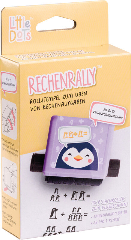 Little Dots – Pinguin Rollstempel – Rechenrally, Abdruckhöhe 25 mm
