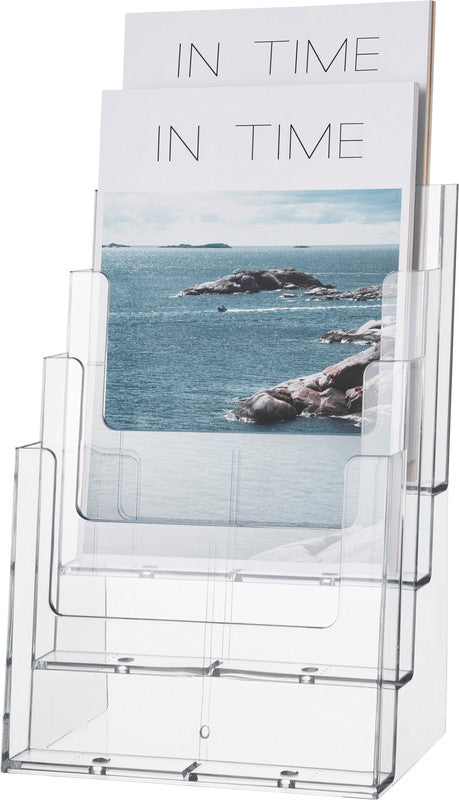 Helit Tischprospekthalter – 165 × 257 mm, transparent, Kunststoff, für A5