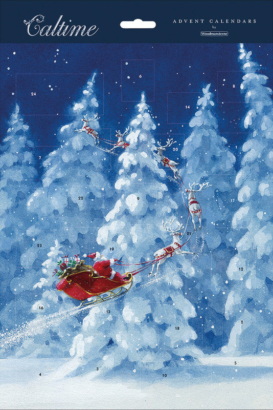Caltime Adventskalender Schlittenfahrt, Karton, sortiert, 24,5 × 35 cm – eco:plus