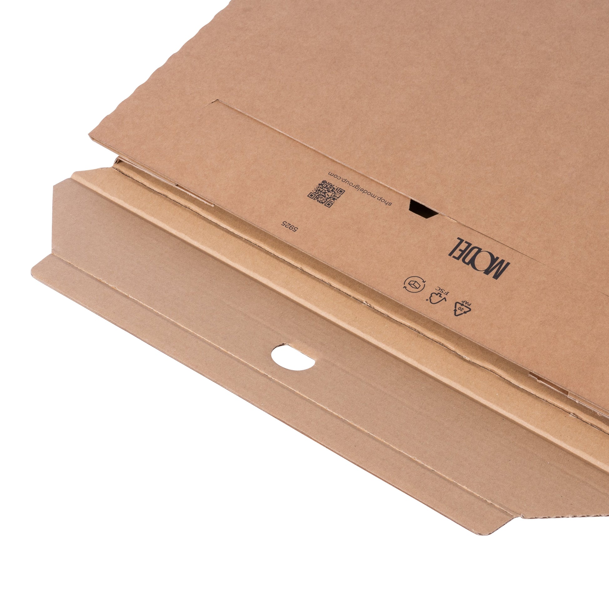 Model Flachverpackung, braun, mit Einstecklasche – 460 × 360 × 10 mm