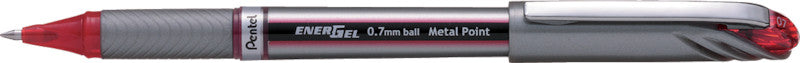 Pentel EnerGel Plus – Tintenroller, mit Kappe, 0,7 mm, Rot, für Linkshänder