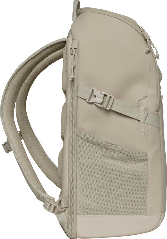 Beckmann Street FLX – Notebook-Rucksack – für 16"-Notebook, 28–33 l, rPET, beige, USB-Buchse