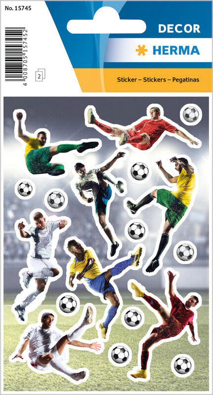 HERMA Schmucketiketten – 84 × 120 mm, permanent, Fussball, 2 Blätter (36 Stk.)