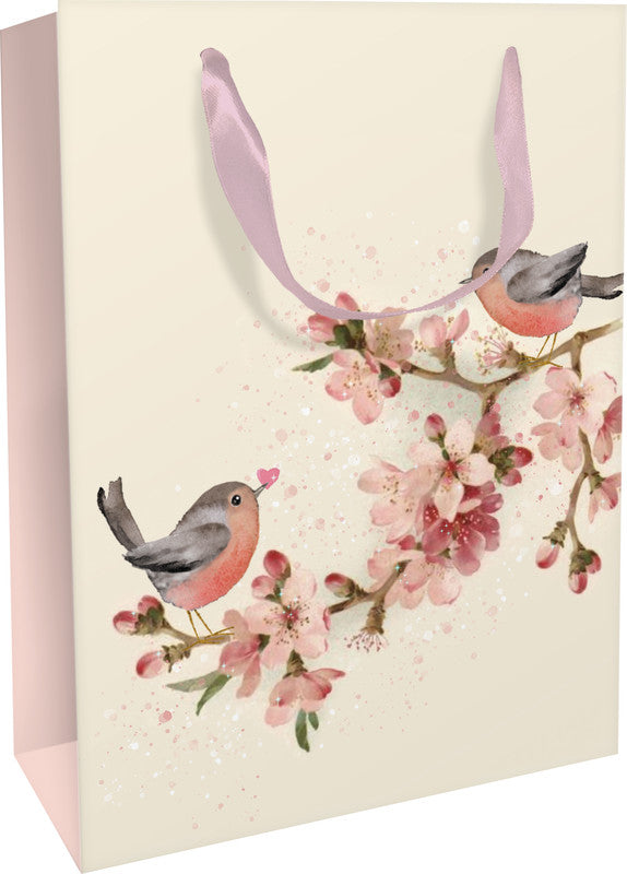 Braun + Company Tragetasche – Cherry Blossom Love – mit Glimmer – 260 × 360 × 130 mm – mehrfarbig