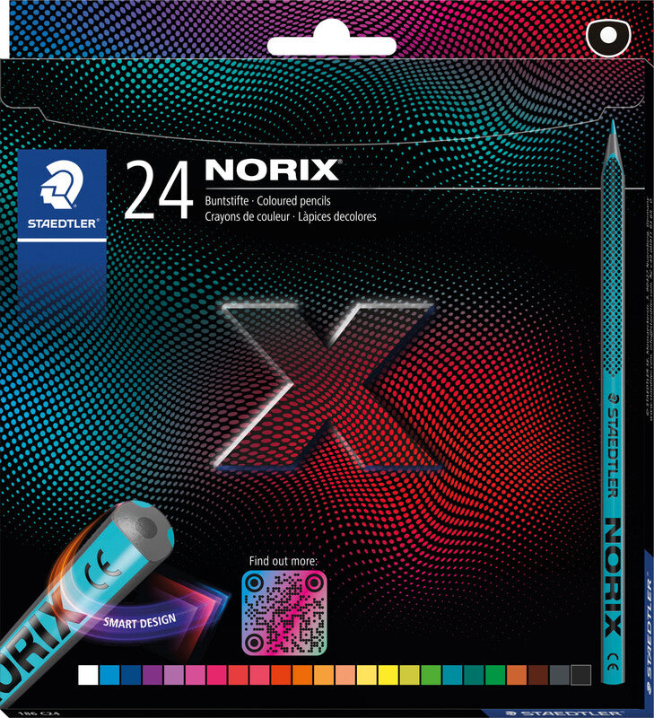 Staedtler Norix 186 Upcycling Farbstifte – 24 Farben, PEFC