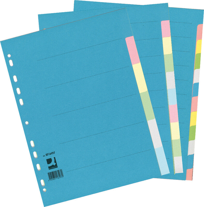 Connect Register – A4, 10-teilig, Karton, farbig, unbedruckt, mit Indexblatt, 11-fach Lochung, für A4