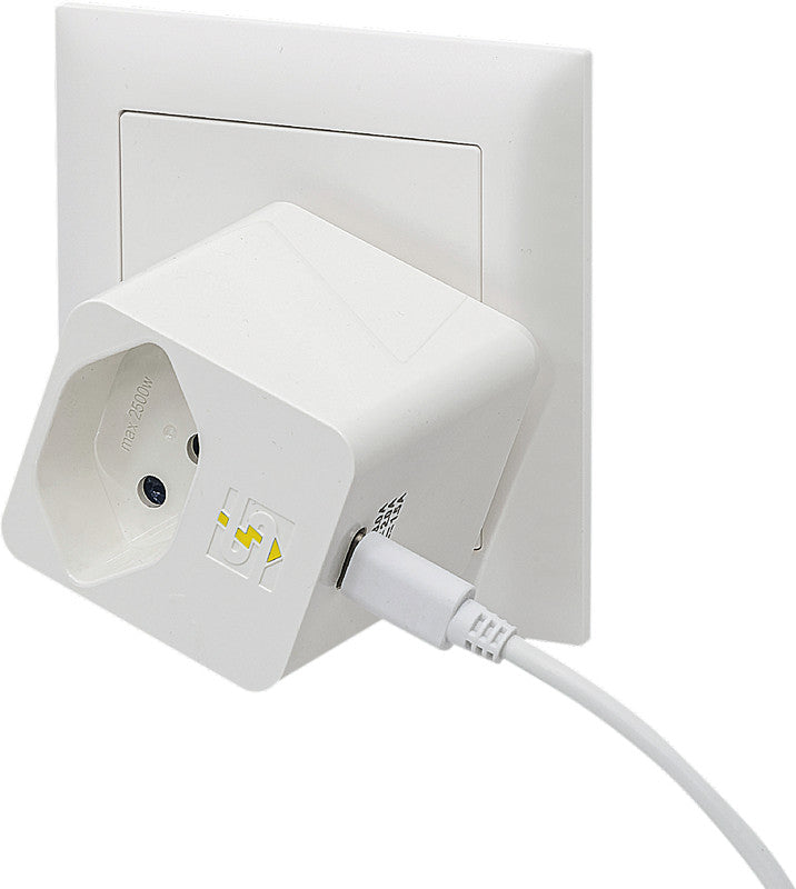 Steffen Abzweigstecker – Kunststoff/Metall, weiss, drehbar 325°, für Geräte mit USB-C-Anschluss