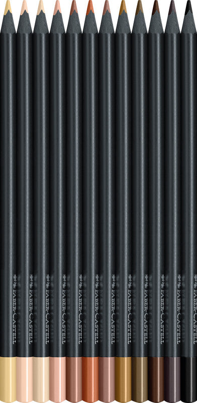 Faber-Castell Buntstifte Black Edition – 12 Farben, im Kartonetui, Ø 3 mm, dreikantig, FSC