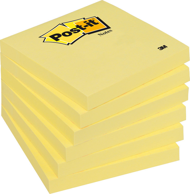 Post-it Haftnotizen Super Sticky – 76×76 mm – gelb, 6×90 Blatt, PEFC