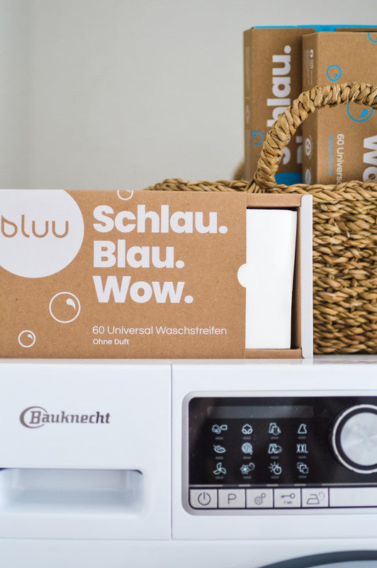 Bluu Waschstreifen, für alle Textilien, vegan, Apfel, 60 Streifen