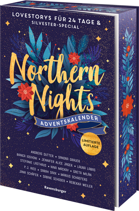 Ravensburger Adventskalender-Buch Northern Nights, Karton, Mehrfarbig, 14 × 21 cm – Kurzgeschichten aus Norwegen