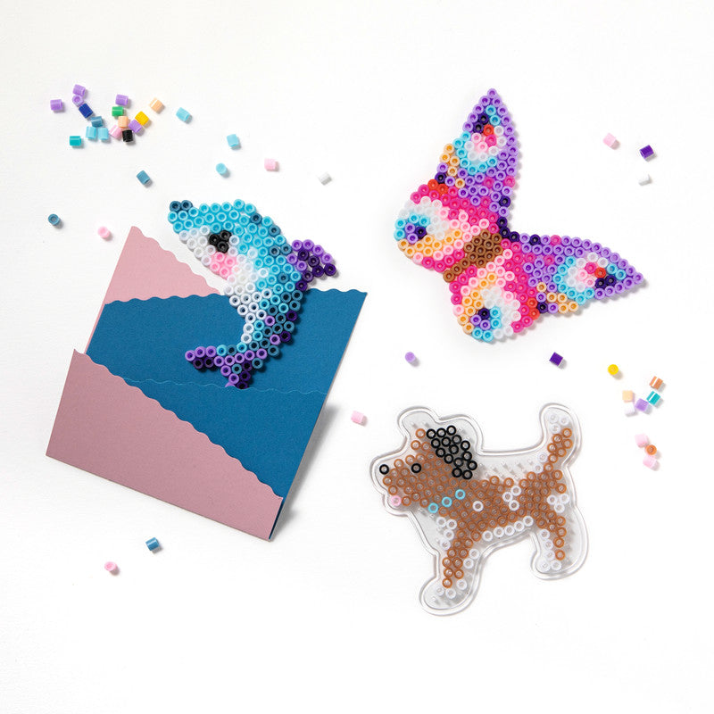 Folia Bügelperlen Stifteplatten – Animal Friends – 3er-Set – transparent