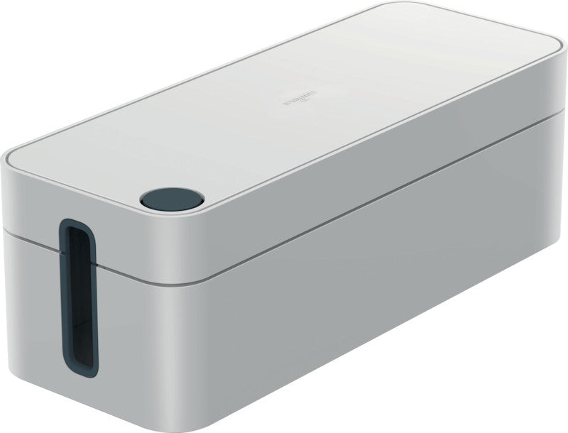 Durable Kabelbox Box L – 406 × 156 mm, Kunststoff, Grau, für 5-fach-Steckdosenleiste