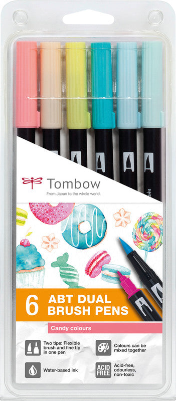 Tombow Auswaschbare Filzstifte, 6 Farben