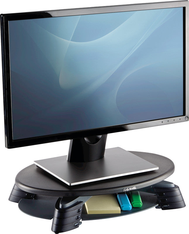 Fellowes Monitorhalterung, Standfuss, höhenverstellbar, drehbar, 14 kg, schwarz