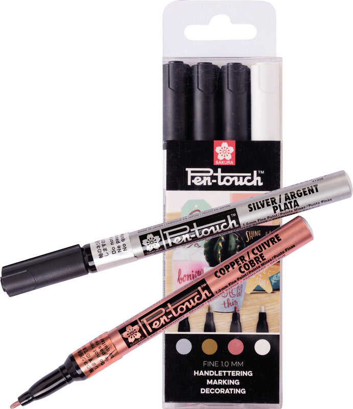 Sakura Permanentmarker – silber, gold, kupfer, weiss, 4er Set