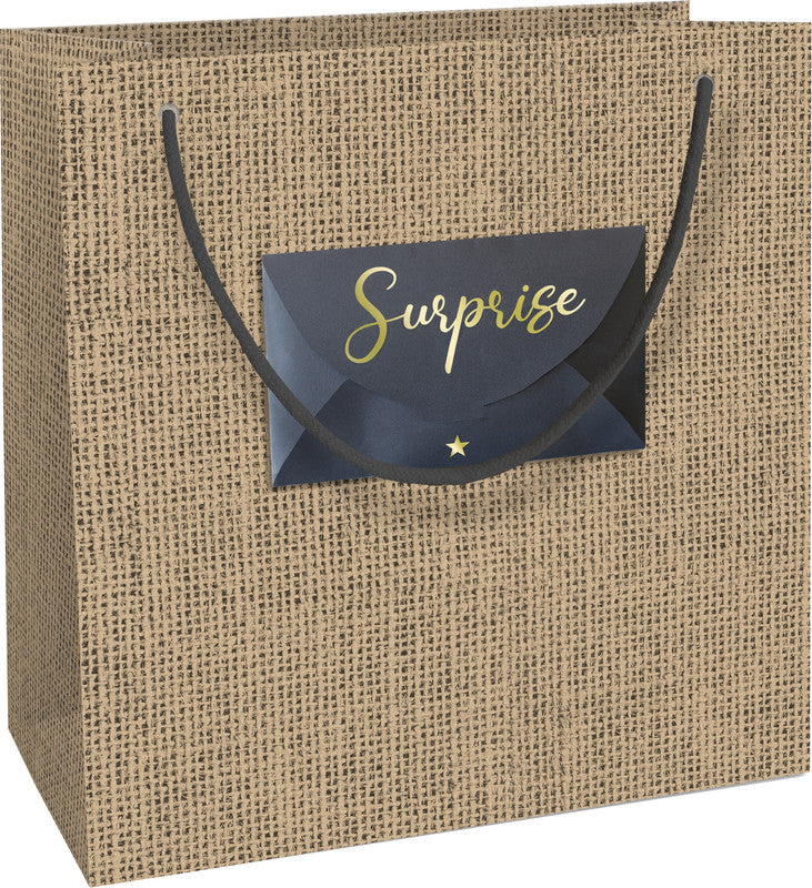 Braun + company Tragetasche – Jute – Kraftpapier – 200 × 210 × 80 mm – mit Heissfolienprägung