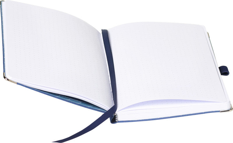 Biella Notizbuch, 125 × 195 mm, punktkariert, Fadenheftung, 192 Seiten, 90 g/m² – dunkelblau