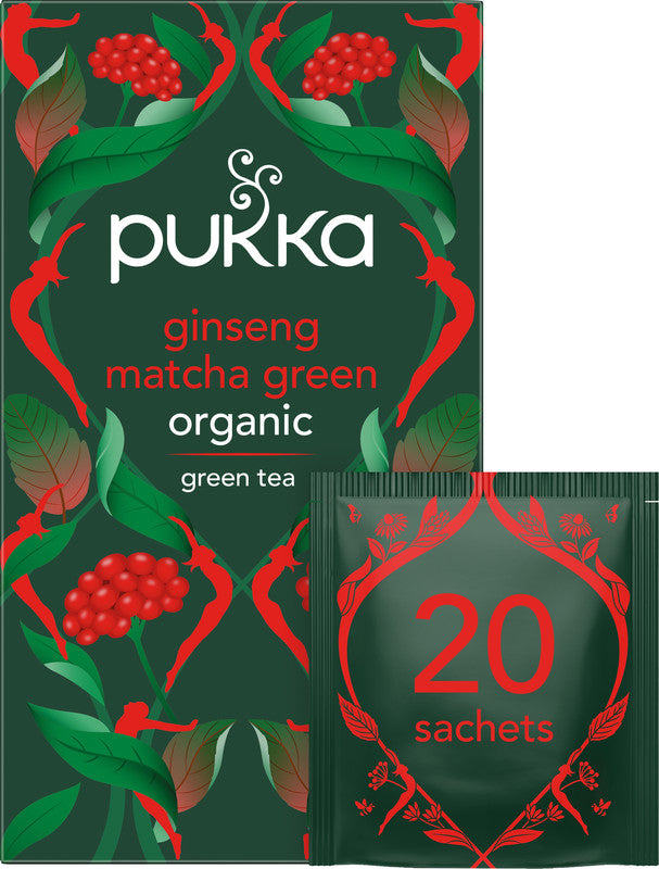Pukka Ginseng-Matcha Green – Teebeutel, Bio-Grüntee – 20 Beutel