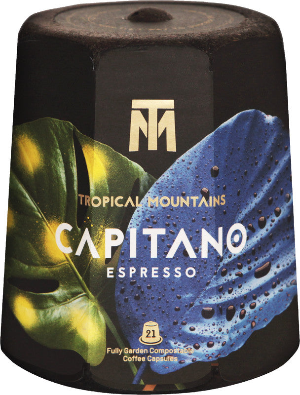 Tropical Mountains Kaffeekapseln Capitano Espresso – für Nespresso – Intensität 9/12 – Bio, Fairtrade – 21 Stk.