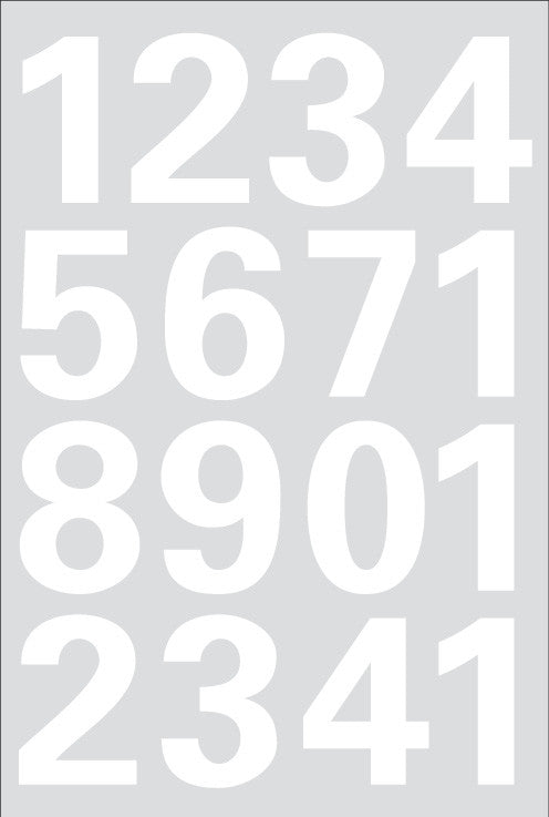 HERMA Vario Buchstaben- und Zahlenaufkleber – 84 × 120 mm, 25 mm Höhe, Weiss, Folie – 32 Stk