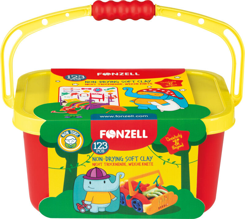 Fonzell Modelliermasse-Set – 123-teilig – 20 Modelliermassen à 50 g – 300 × 200 × 140 mm