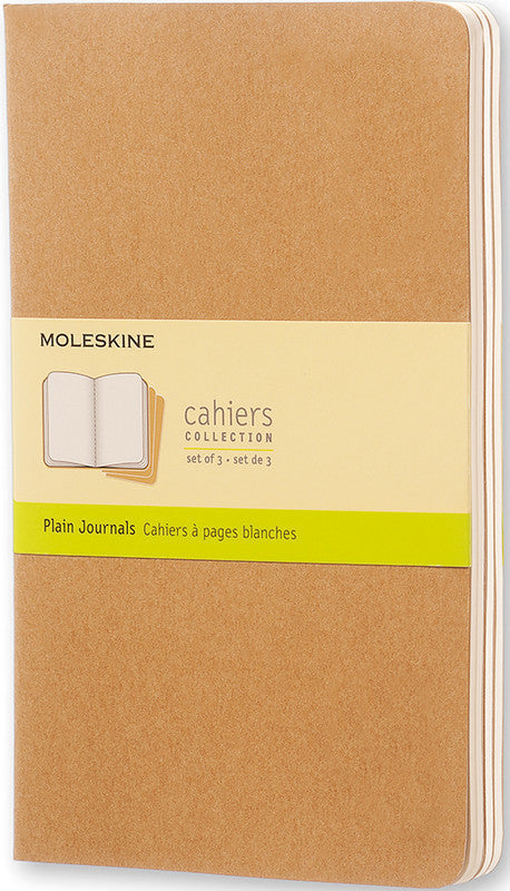 Moleskine Notizheft Cahiers Collection, Karton, 80 Seiten, 70 g/m² – Packpapierbraun, 3er-Pack