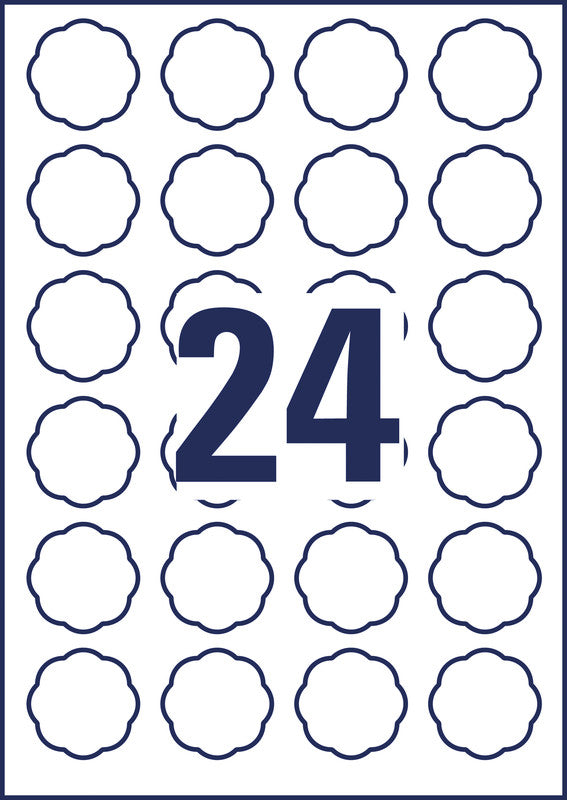 Avery Etiketten, Ø 40 mm, weiss, Papier, wiederablösbar, 240 Etiketten (10 Blatt)