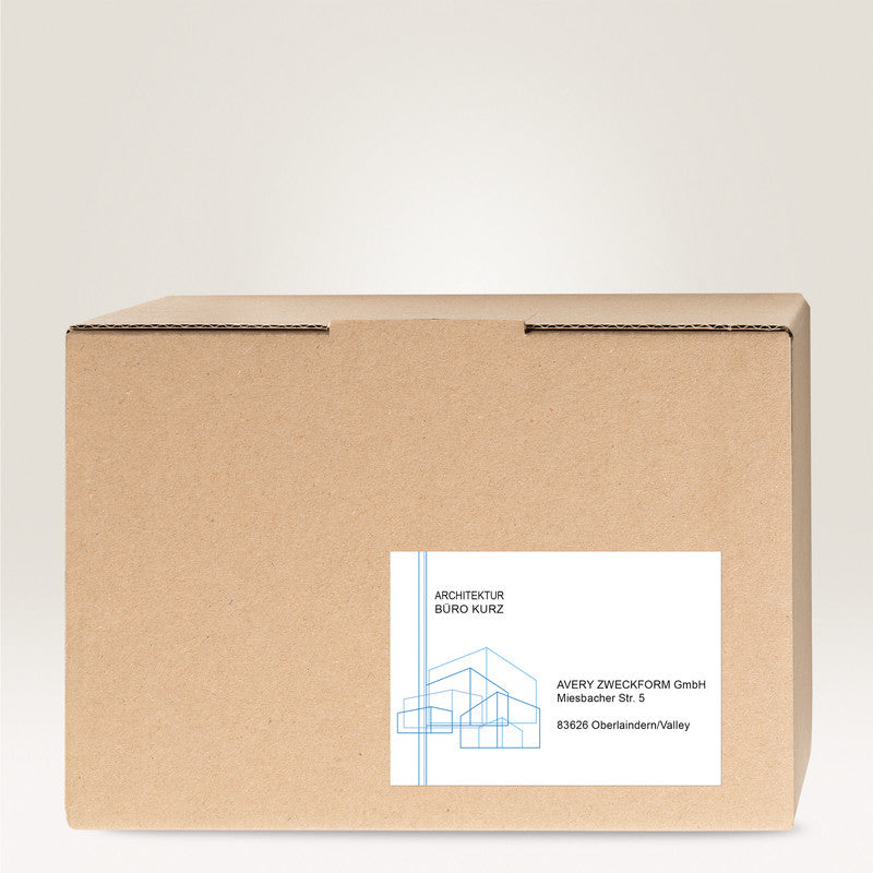 Avery Blattetiketten, 210 mm × 148 mm, weiss, Papier, permanent, 100 Blatt (200 Etiketten)