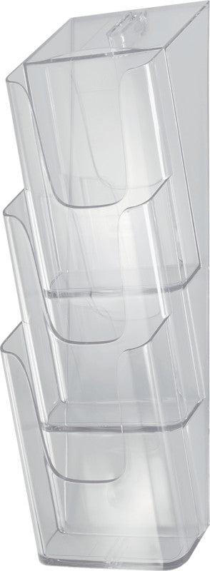 Sigel Wandprospekthalter – Wandmontage, Acryl, transparent, 120 × 375 mm – für A6-Formate