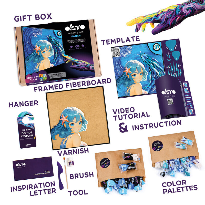 Okto Sensory Art – Modelliermasse-Set 3D Painting Manga – ab 10 Jahren – 290 × 290 mm