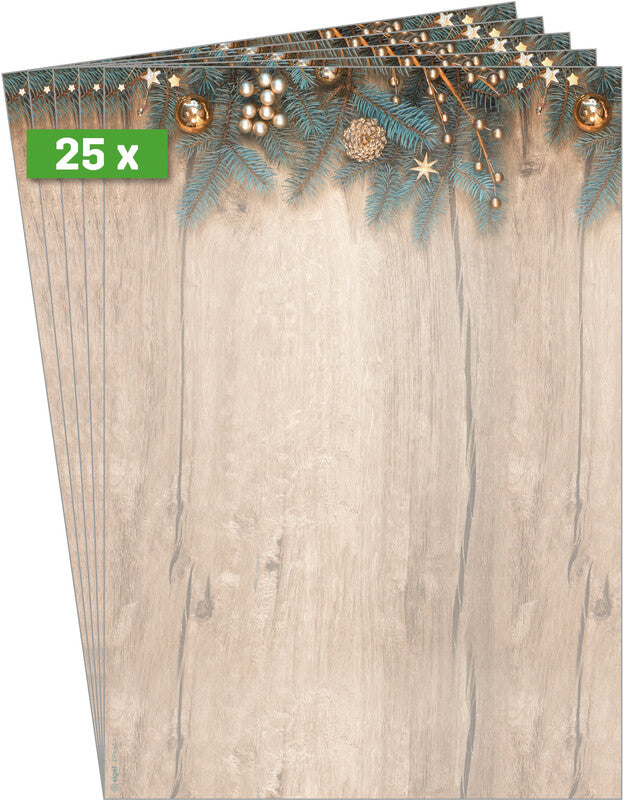Sigel Motivpapier – A4, 90 g/m², mehrfarbig, Motiv: Golden Greens – für Inkjet/Laser/Kopierer – FSC – 25 Blatt