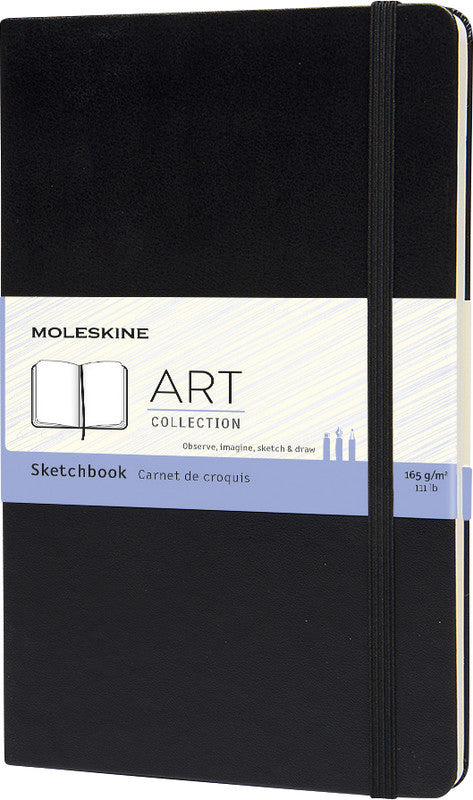 Moleskine Skizzenbuch, 130 × 210 mm, Buchbindung, Hardcover, 104 Seiten, 160 g/m² – schwarz